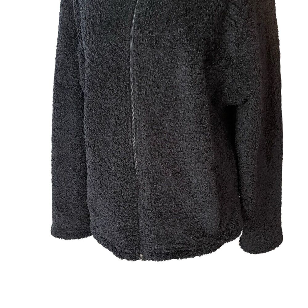 Black Diamond Womens XL Fleece Fuzzy Sherpa Jacket Black Full Zip NO SIZE TAG - Picture 7 of 11